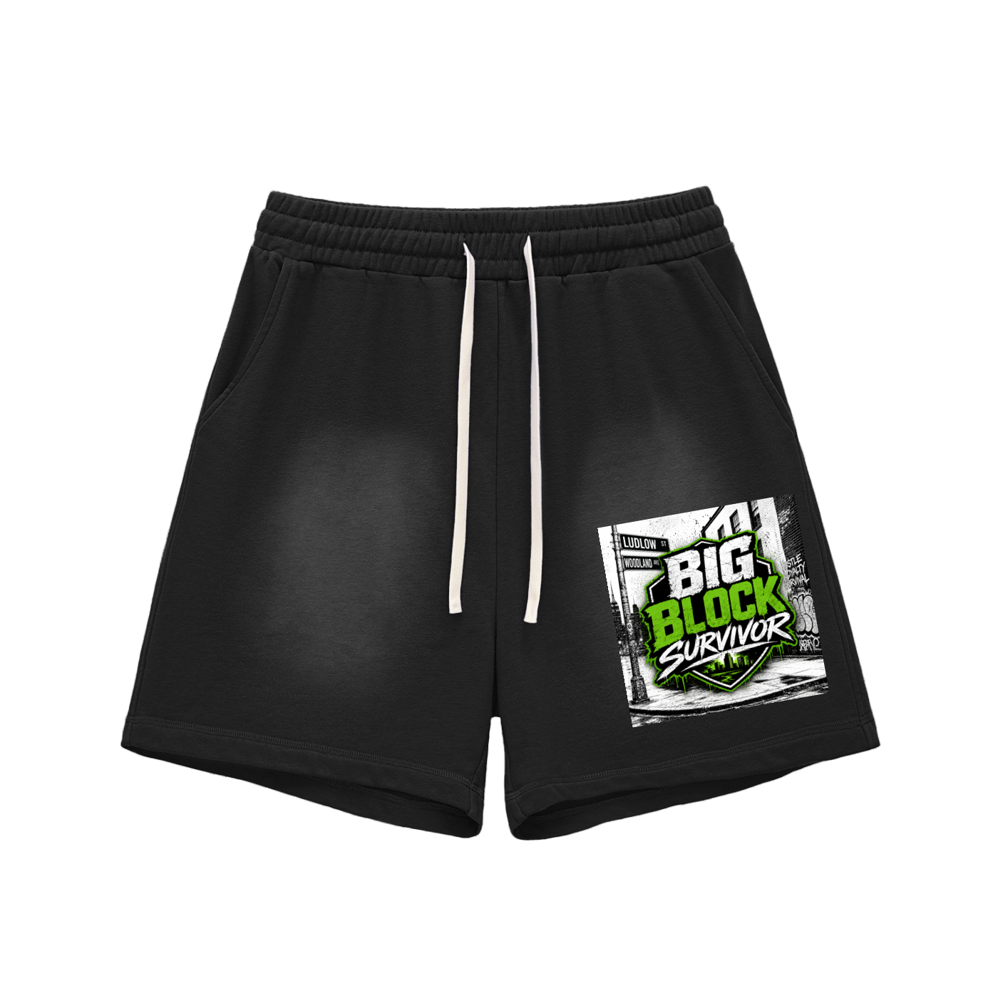 BBS Sun Fade Raw Edge Cotton Shorts