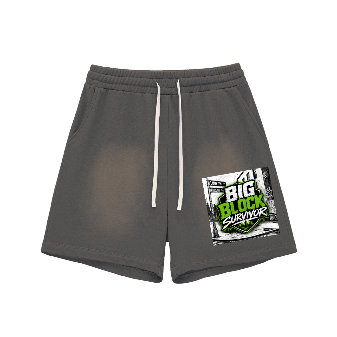 BBS Sun Fade Raw Edge Cotton Shorts